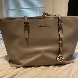 Michael Kors Light Taupe Logo Interior Tote